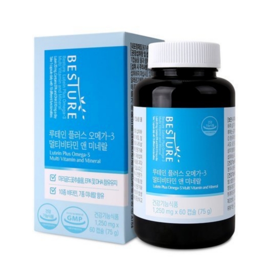 베스처 루테인 플러스 오메가3 멀티비타민 앤 미네랄 60캡슐 (1개)_이미지