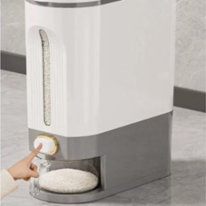 원터치 계량 쌀통 10KG 잡곡 쌀 보관함 곡물 오트밀 보관통 밀폐용기_이미지