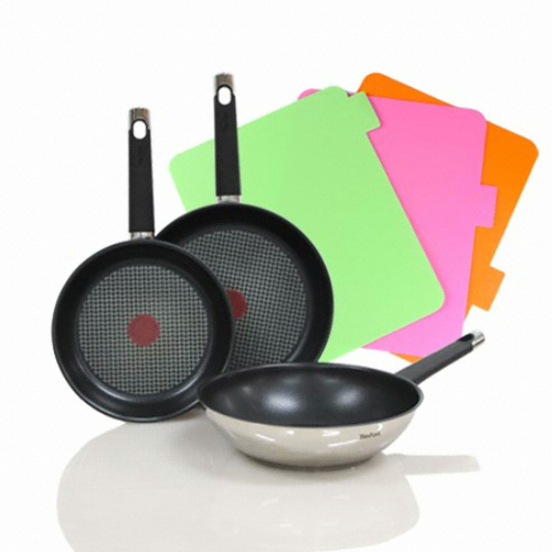 테팔 ㅤ스텐 이모션 프라이팬 4종세트 (팬24,28+멀티28+도마3P)_이미지