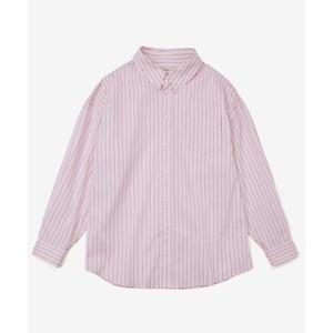 예일 우먼즈 루즈핏 멀티스트라이프 셔츠_핑크 YFS1SH202API 662909_이미지