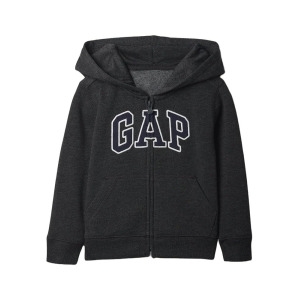 GAP Baby Boy Playtime Favorites 로고 풀 지퍼 후드 스웨트셔츠 B85 차콜 Hthr 그레이 102172_이미지