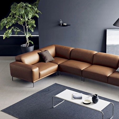 막스앤 브릭 코너형 이태리 천연통가죽 소파 7인용_이미지