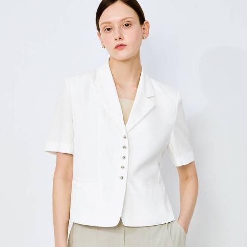 인동에프엔 쉬즈미스 여성 미니멀 버튼 크롭 자켓 SWWJKO21160