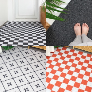 클린업 패턴 코일 현관매트 베란다 발코니 현관용 매트 바닥 롤 DIY 매트 폭60cm 1cm_이미지