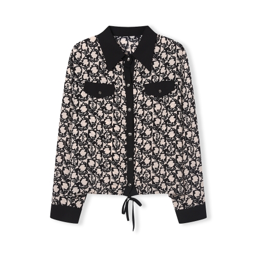 막스카라 모노 플라워 패턴블라우스_M53QWB105ME