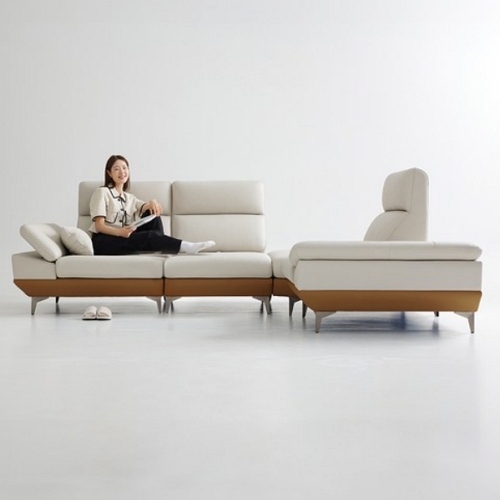 유엔디  NA10 코너형 스윙 천연통가죽 소파 4인용