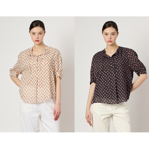 BCBG 코튼 페이즐리 프린트 블라우스 B4M5B444_이미지