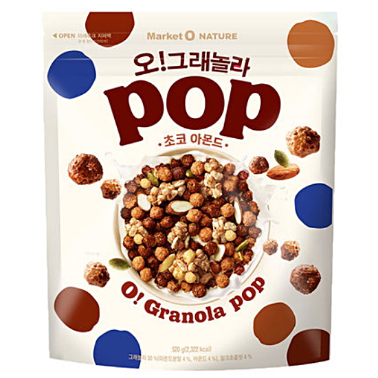 오리온 마켓오 오! 그래놀라팝 초코아몬드 520g (1개)