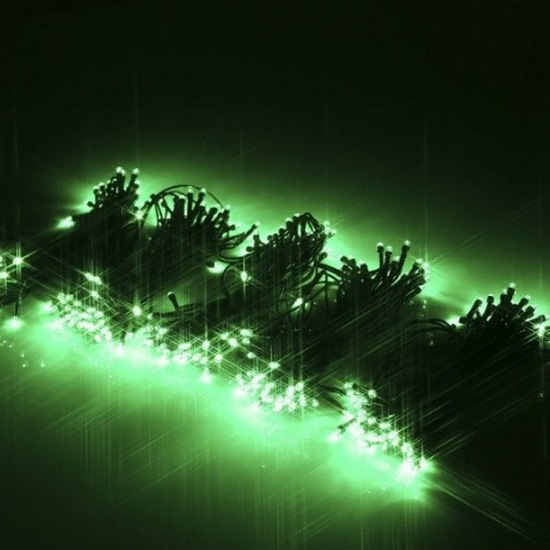 일신 LED 연결형 검정선 녹색 트리전구 300구_이미지