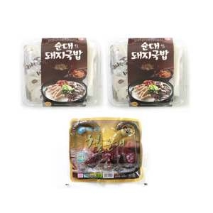 순대 돼지국밥 1.25kg 2팩 + 찰순대 1kg