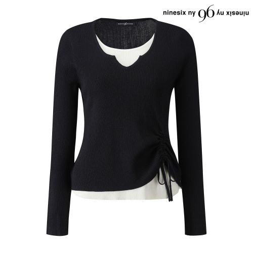 96NY 데일리 레이어드 셔링 긴팔 니트 NP3KT006L0_이미지