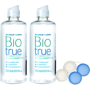 바이오트루 렌즈 세정액 500ml x 2개 + 렌즈 케이스 2개