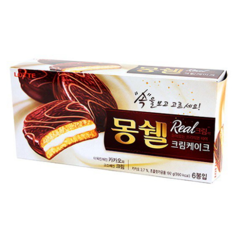 롯데웰푸드 몽쉘 오리지널 생크림케이크 6개입 192g (16개)_이미지