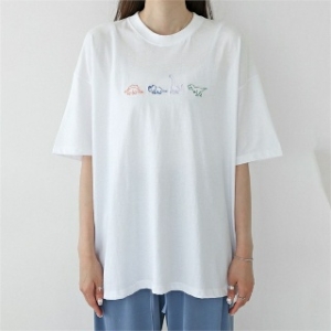 아이우먼 셀러허브 공룡자수반팔티셔츠 EZN025M207 빅사이즈 셀러허브