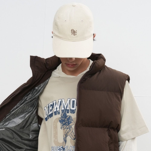 제너럴아이디어 UNISEX 코듀로이 GNRL 로고 볼캡 CREAM / SBE3U91005-MAN_이미지