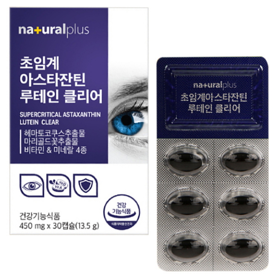 내츄럴플러스  초임계 아스타잔틴 루테인 클리어 30캡슐 (1개)