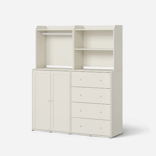 샘키즈 보나 프레임 옷장+높은상부장 세트 1600