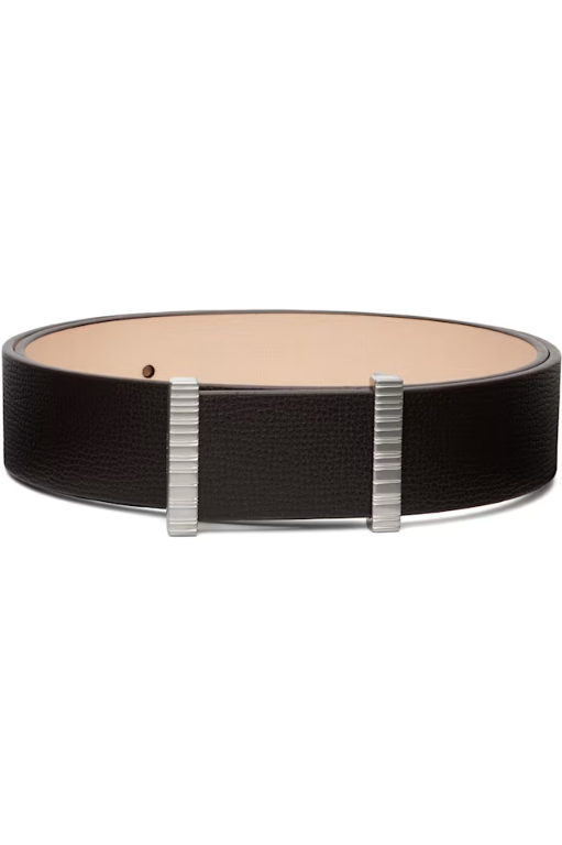 Brown Stripe Buckle Belt 261260M131001