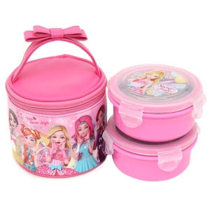 시크릿쥬쥬 도시락 2단 이중락스텐원형-K0141 L0691