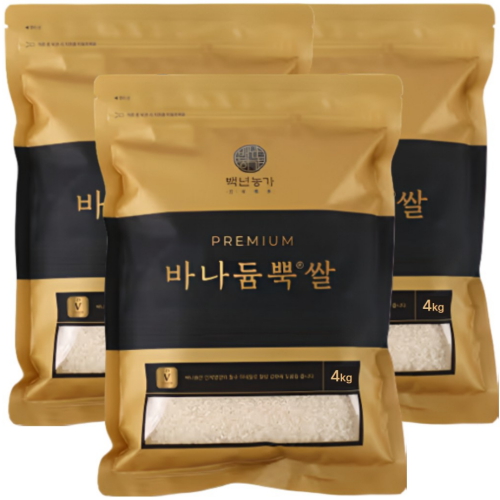 백년농가 바나듐뿍쌀 4kg (3개)
