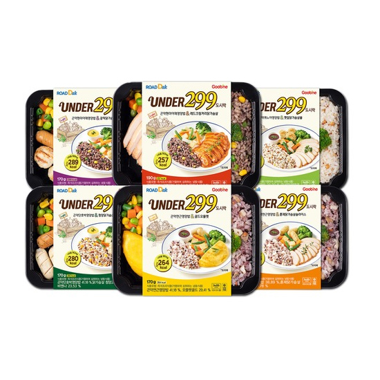 지앤건강생활 굽네 로드닭 UNDER 299 도시락 6종 세트 (6팩)_이미지