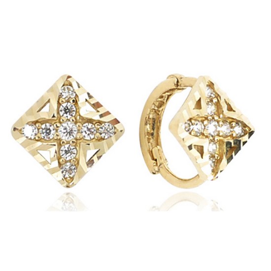 코스타스웨그 14K 큐빅크로스 귀걸이