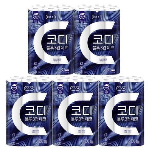 코디 블루 3겹 데코 27m (30롤) (5팩)_이미지