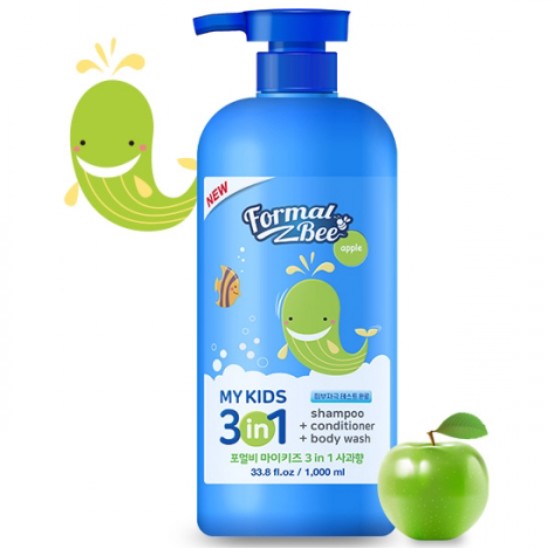 포멀비 마이키즈 3in1 올인원 클렌저 사과향 1000ml (1개)