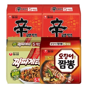 농심 <b>신라면</b>10개 + 짜파게티5개 +오징어짬뽕 5개