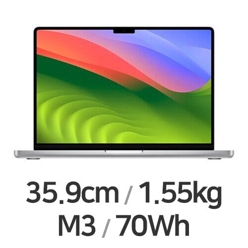 APPLE 맥북프로14 M3 8코어 CPU, 10코어 GPU 실버 (램8GB, SSD 1TB)
