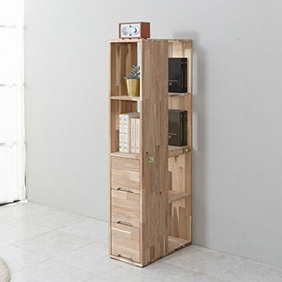 리버퍼니쳐 마쵸 아카시아원목 2인용 3단서랍장책장 책상 (2400x600)_이미지