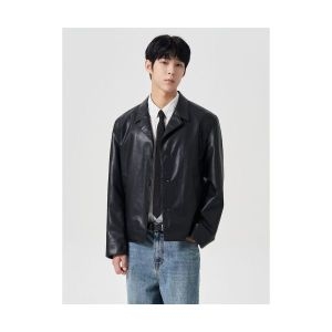 에잇세컨즈 점퍼 페이크 레더 재킷 블랙 214911BY45 GYV731 IVA773 자켓 XL 검정색