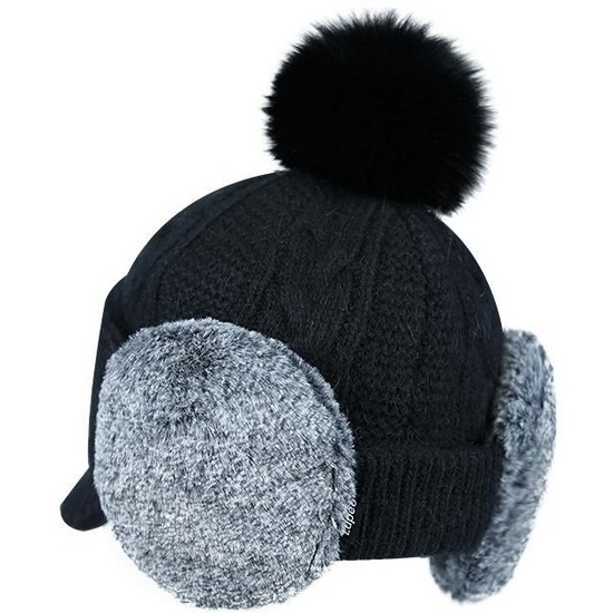 루페오 여우털 방울 앙고라 모자 세트 (귀마개 세트)_이미지