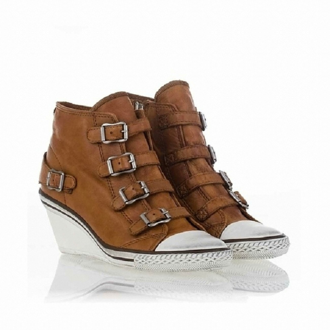 ASH Genial Wedge Sneaker Camel Leather 312011_이미지