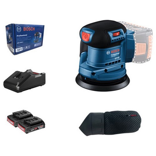 보쉬 GEX 185-LI 해외구매 (2.0Ah, 배터리 2개)_이미지