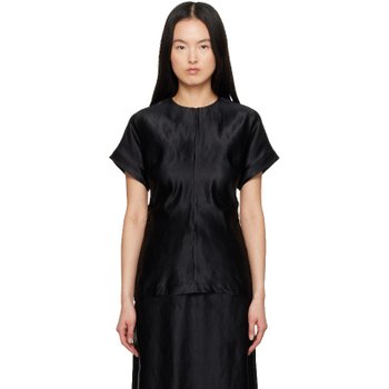 루루 드 시종 블랙 페로 블라우스 251473F107006