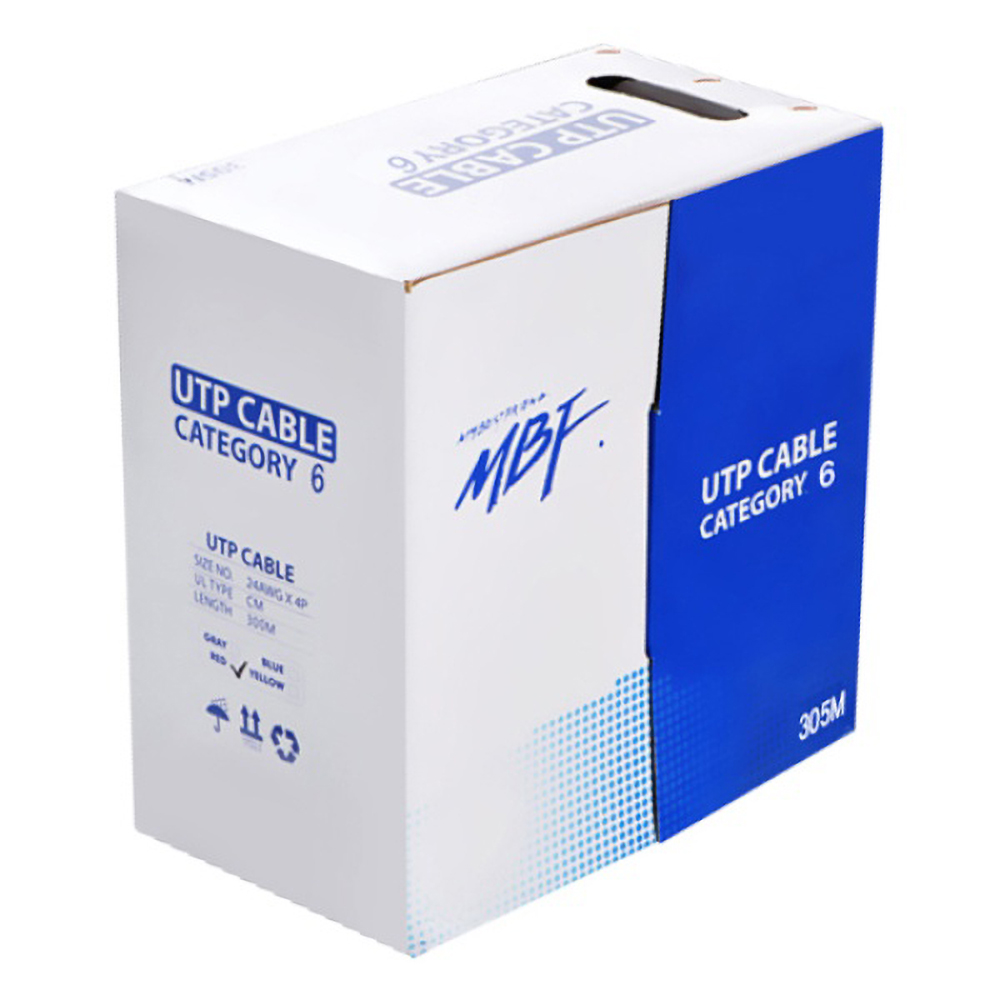 엠비에프 CAT.6 UTP 제작형 랜케이블 박스 (MBF-C6-305G, 그레이, 305m)