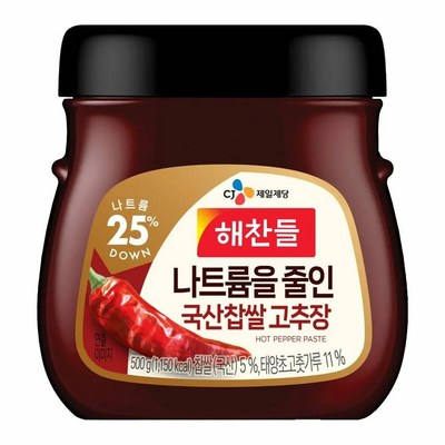 해찬들 나트륨을 줄인 국산 찹쌀 고추장 500g (5개)_이미지
