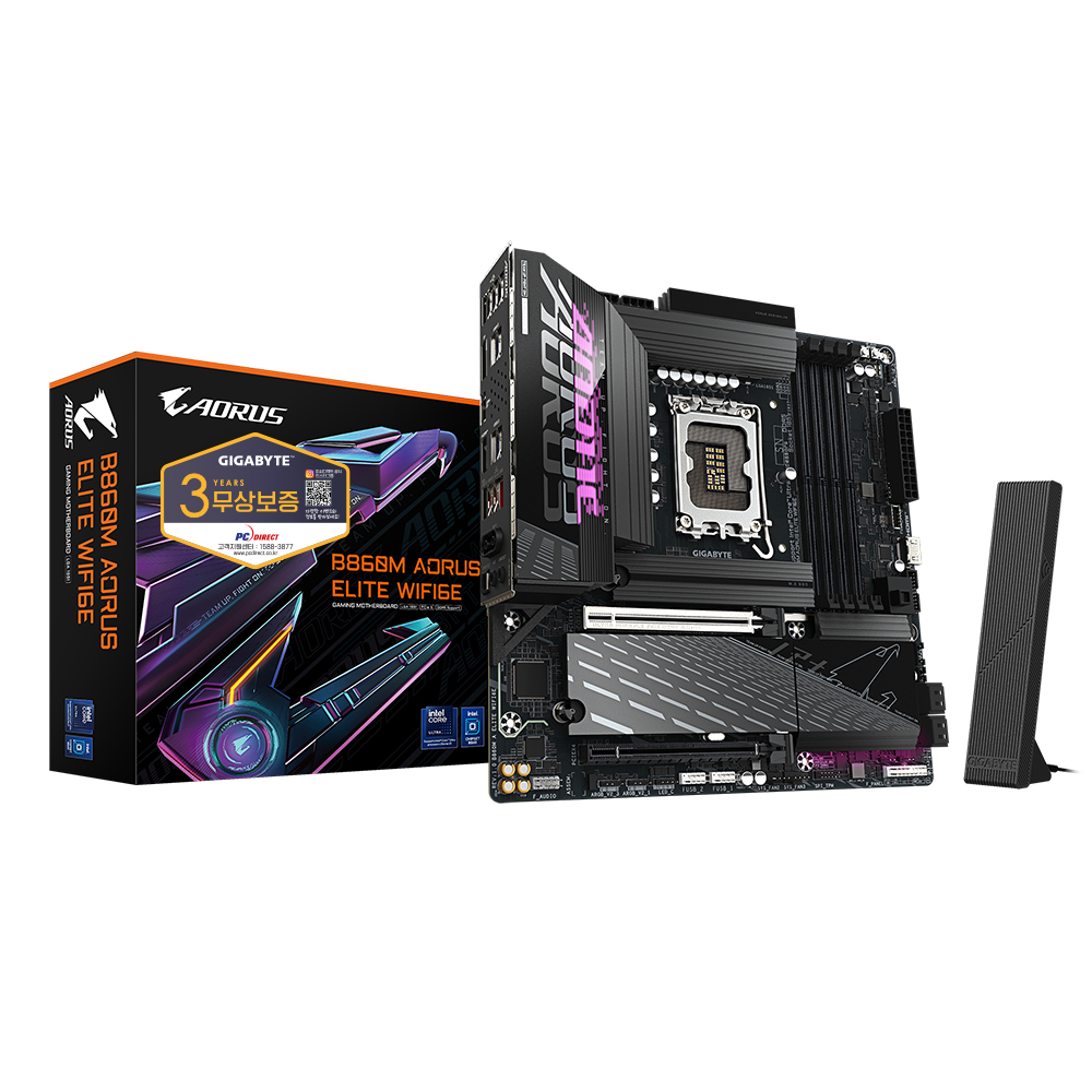 GIGABYTE B860M AORUS ELITE WIFI6E 피씨디렉트이미지입니다. 누르면 해당 게시물로 새창이동합니다.