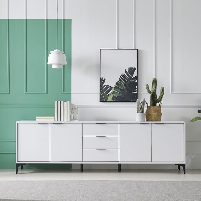 블랑누보 다리아 서랍형 낮은 거실장 2100_이미지