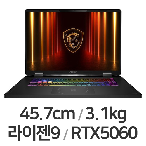 MSI 크로스헤어 A18 HX A8WFKG-R9 QHD+이미지입니다. 누르면 해당 게시물로 새창이동합니다.