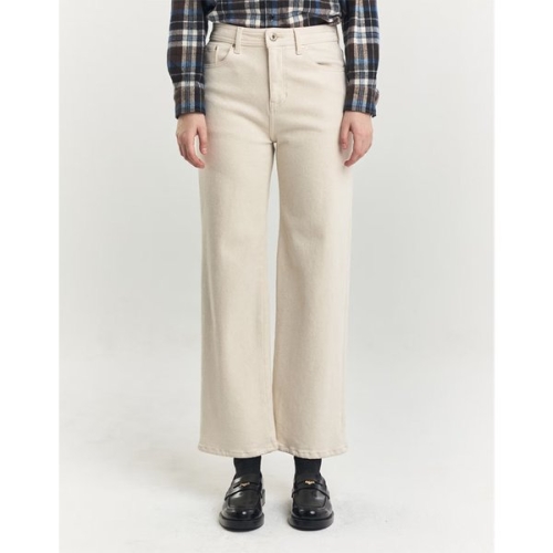 LF 헤지스레이디스 여성 스테디셀러기모세미와이드 아이보리 에센셜 데님 팬츠 WSPA4D983IV
