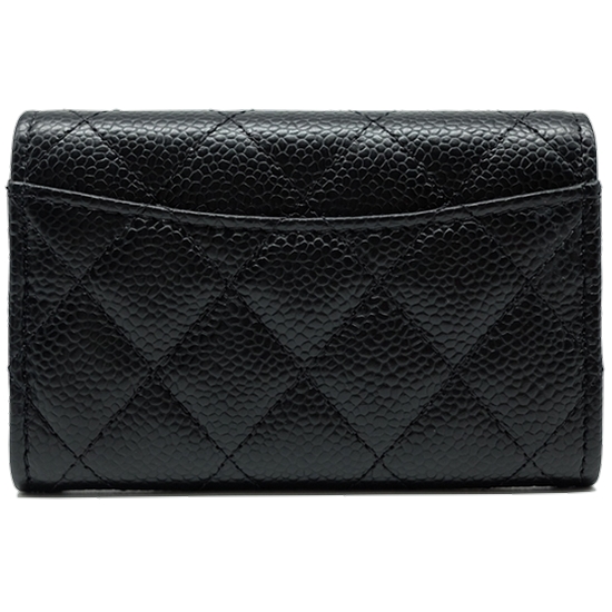 샤넬 캐비어 클래식 카드 지갑 AP0214 (블랙 은장)_이미지