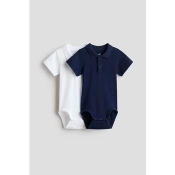 폴로 스타일 바디수트 2피스 세트 네이비 블루/화이트 1328899002_이미지