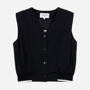 캘빈클라인 골프 여성 우븐 브이넥 베스트 조끼 CG32WV01W