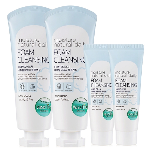 바세린 모이스처 내추럴 데일리 폼 클렌징 225ml (2개+50ml 2개)_이미지