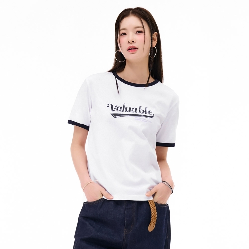 체이스컬트 여성 그래픽 링거 반팔 티셔츠-EBRG5891D01_이미지