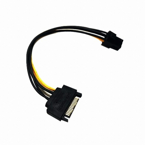 라인업시스템 LANSTAR SATA to VGA 6P 전원 변환 케이블 (LS-SATAVGA6P-0.2M) (20cm)_이미지