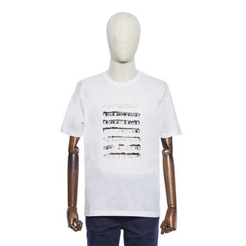 S/S 화이트 영문 라운드 반팔 티셔츠 POBCTT87A