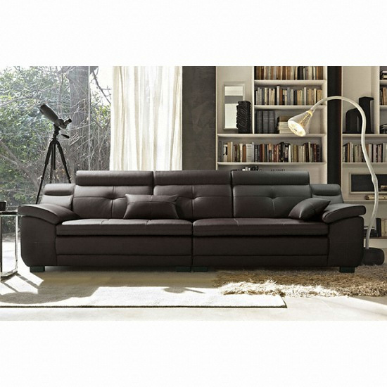 동서가구 루엘 라텍스탑 이태리 천연가죽 소파 4인용 (스툴포함)_이미지